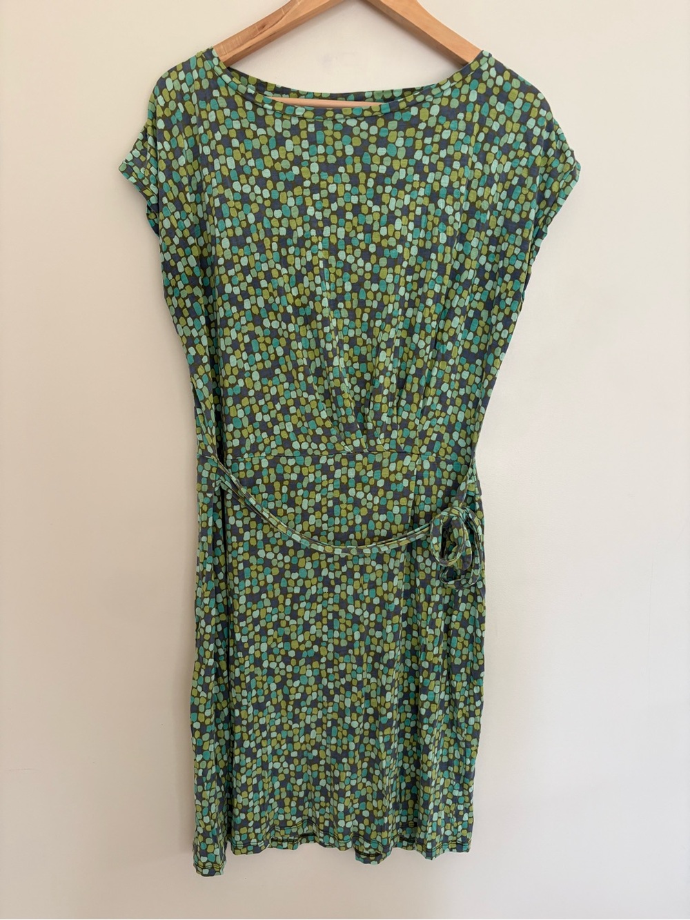 Boden Green Patterned Belted Shift Dress